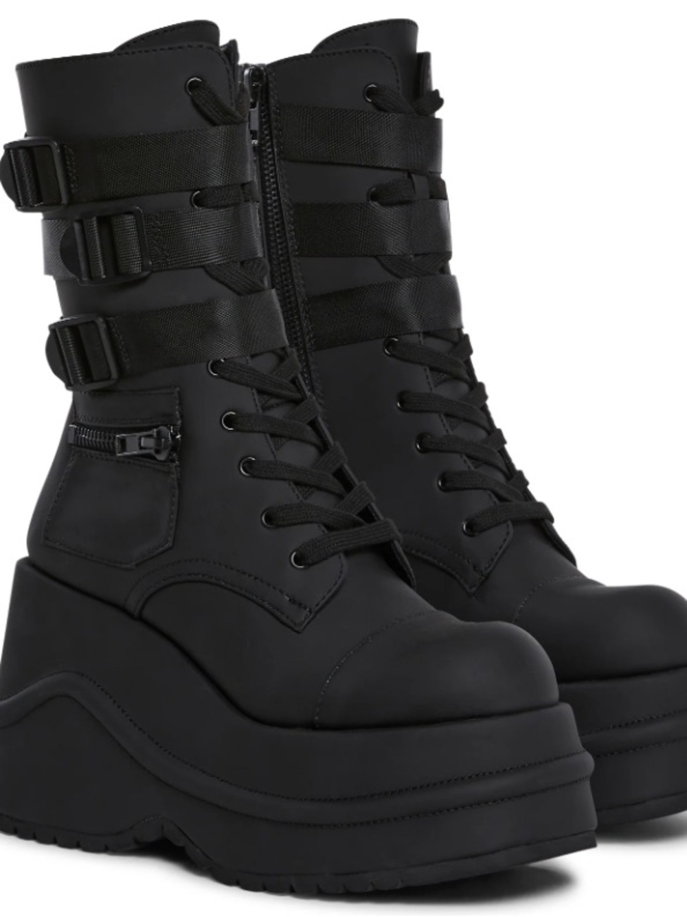 Current Mood on Dolls Kill Mad Hustle Wedge Platform Boots NIB Size 9